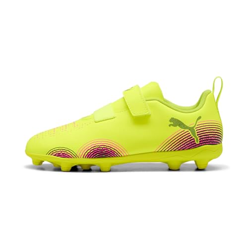 PUMA Kinder Future 8 Play V FG/AG RB Fußballschuhe 27, Yellow Alert Black Sun Struck Pink von PUMA