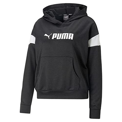 PUMA Fit Tech Knit Trainingskapuzenpullover Damen schwarz/weiß, L von PUMA