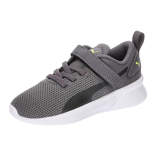 PUMA Unisex Kinder Flyer Runner V Inf Turnschuhe, Dark Coal Puma Black Lime Smash, 27 EU von PUMA