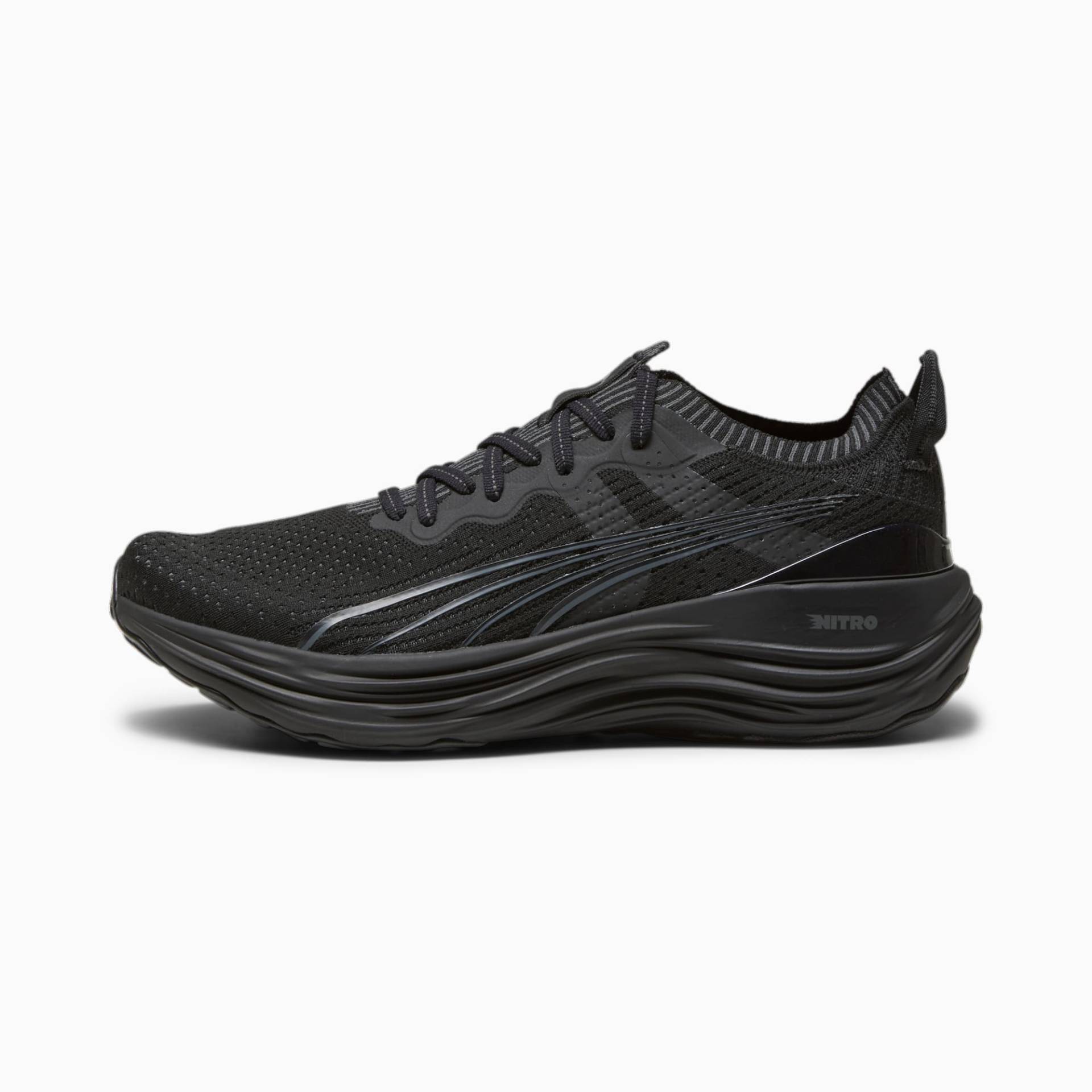 PUMA ForeverRun NITRO Knit Laufschuhe Herren, Schwarz/Grau, Größe: 48.5, Schuhe von PUMA