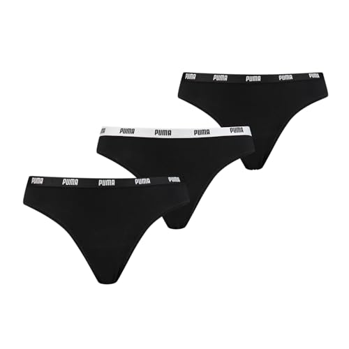 PUMA Damen String Thong H schen, 3er Pack, Schwarz, M von PUMA