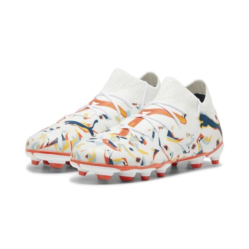 PUMA Future 7 Match Creativity FG/AG Jr Soccer Shoe, White-Ocean Tropic-Turquoise Surf-Hot Heat-Sun Stream, 38.5 EU von PUMA
