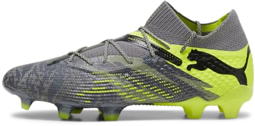 PUMA Future 7 Ultimate Rush Herren-Fußballschuhe für festen Boden, künstlicher Boden, Grün, Grau, Starkes Grau/kühles Dunkelgrau/Electric Lime, 45 EU von PUMA