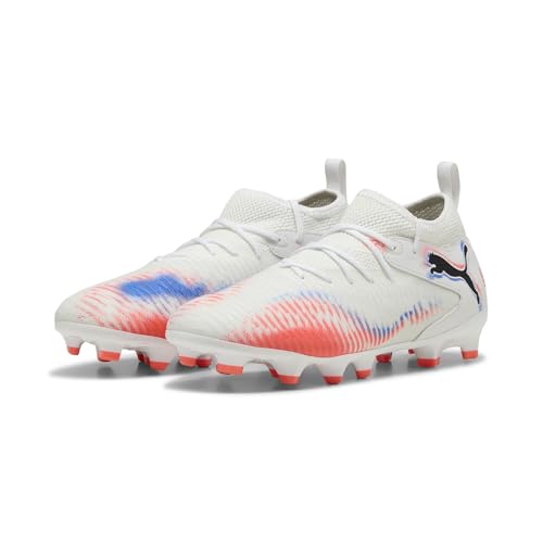 PUMA Future 8 Match Fg/Ag Jr Fussballschuh, Weiß, Schwarz, leuchtendes Rot, 37.5 EU von PUMA