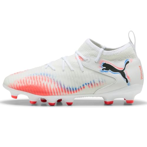 PUMA Future 8 Match Fußballschuhe für festen Boden, unisex, für kleine große Kinder, Weiß/Schwarz/Rot, 6.5 Big Kid von PUMA