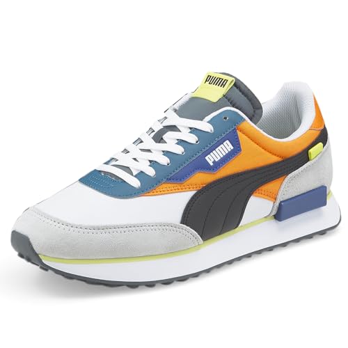 PUMA Future Rider Herren-Sneaker, Puma White/Vibrant Orange/Harbor Mist, 46 EU von PUMA