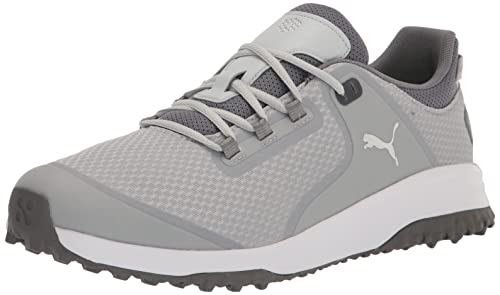 PUMA Golf Herren Fusion Grip Golfschuh, Flacher Hellgrau-Puma-Silber-leiser Schirm, 47 EU PUMA Golf Herren Fusion Grip Golfschuh, Flacher Hellgrau-Puma-Silber-leiser Schirm, 47 EU von PUMA