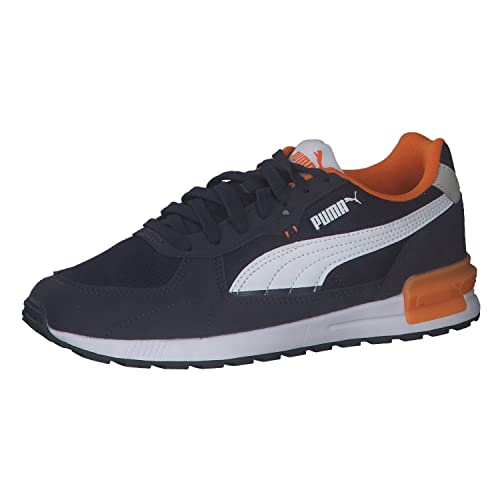 PUMA Graviton Jr Road Running Shoe, Peacoat White-Gray Violet-Vibrant Orange, 38 EU von PUMA