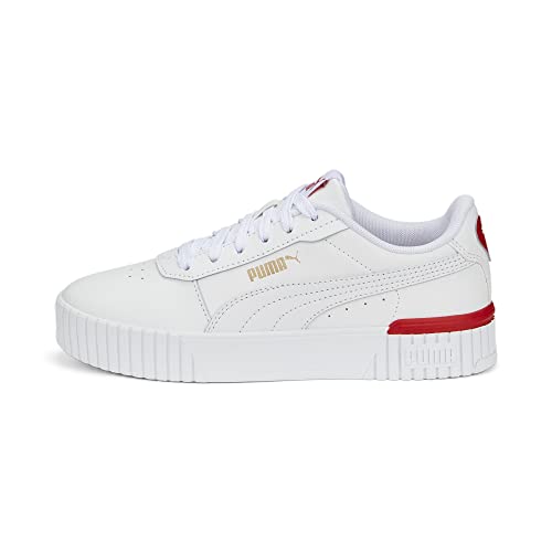 PUMA Girls' Fashion Shoes CARINA 2.0 RED THREAD JR Trainers & Sneakers, PUMA WHITE-FOR ALL TIME RED-PUMA GOLD, 37 von PUMA