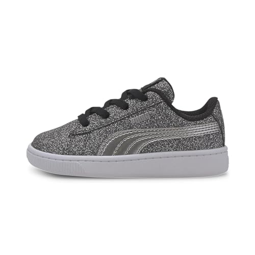 PUMA Girls' Vikky V2 Glitz Slip ON Sneaker, Black Silver White, 7 M US Toddler von PUMA