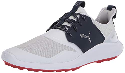 PUMA GOLF Herren Ignite Nxt Lace Golfschuh, Puma White-Puma Silver Peacoat, 42 EU von PUMA