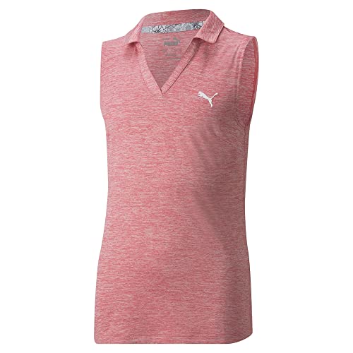 PUMA Golf Mädchen Polo Golfshirt, Rapture Rose Heather, X-Large von PUMA