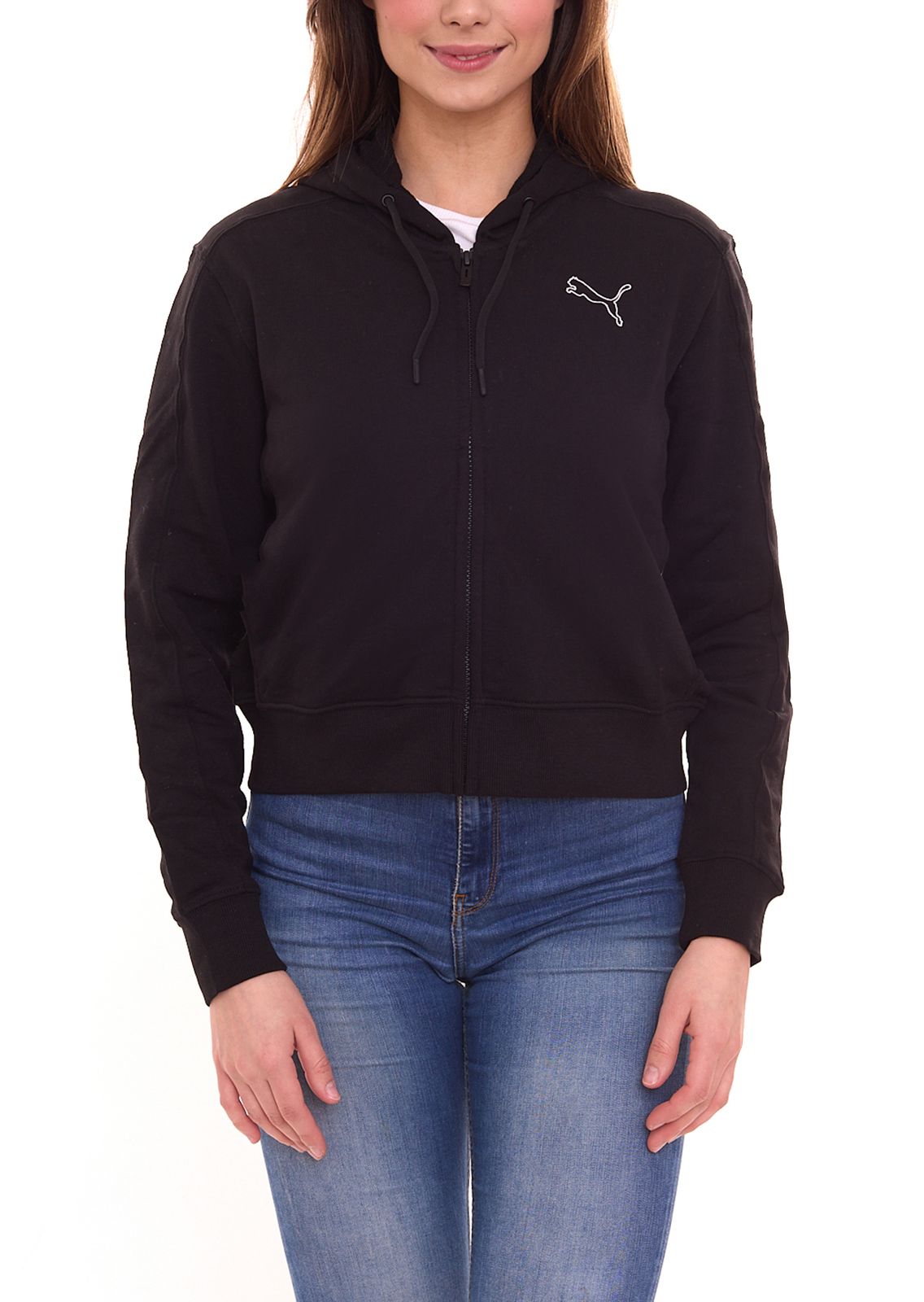 PUMA HER Full-Zip Damen Hoodie nachhaltiger Damen Kapuzen-Pullover 849832 01 Schwarz von PUMA