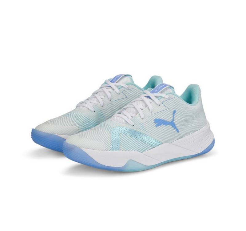 PUMA Hallen-Indoorschuhe Accelerate Turbo Nitro II #22 weiss/hellblau Damen Squashschuh von PUMA