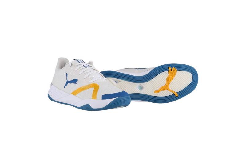 PUMA Hallen-Indoorschuhe Accelerate Turbo Nitro II weiss/blau Herren Badmintonschuh von PUMA