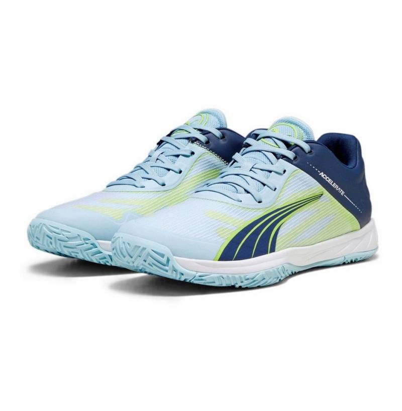 PUMA Hallen-Indoorschuhe Accelerate Turbo dunkelblau/hellblau/grün Herren Badmintonschuh von PUMA