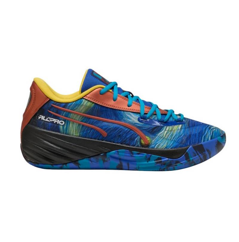 PUMA Hallen-Indoorschuhe All-Pro Nitro Dylan Exhibit (Basketball) blau/bunt Badmintonschuh von PUMA