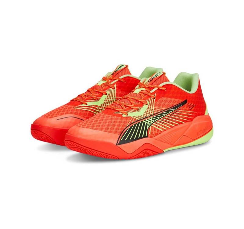 PUMA Hallen-Indoorschuhe Eliminate Power Nitro II 2023 gelb/rot Herren Badmintonschuh von PUMA