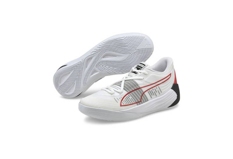 PUMA Hallen-Indoorschuhe Fusion Nitro weiss/rot Herren Badmintonschuh von PUMA