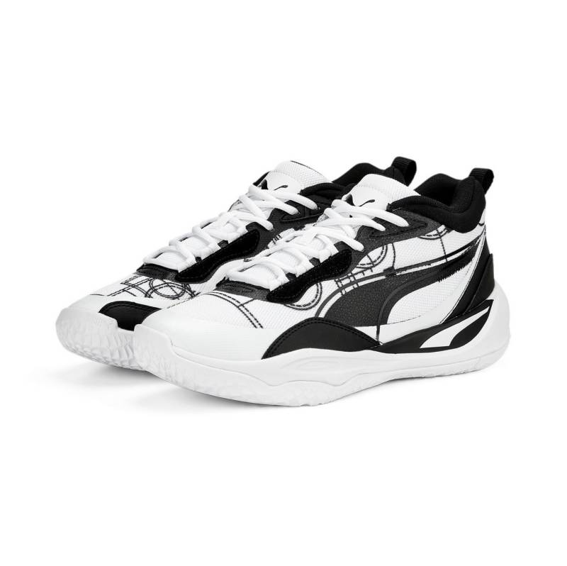 PUMA Hallen-Indoorschuhe Playmaker Pro Courtside weiss/schwarz Herren Handballschuh von PUMA
