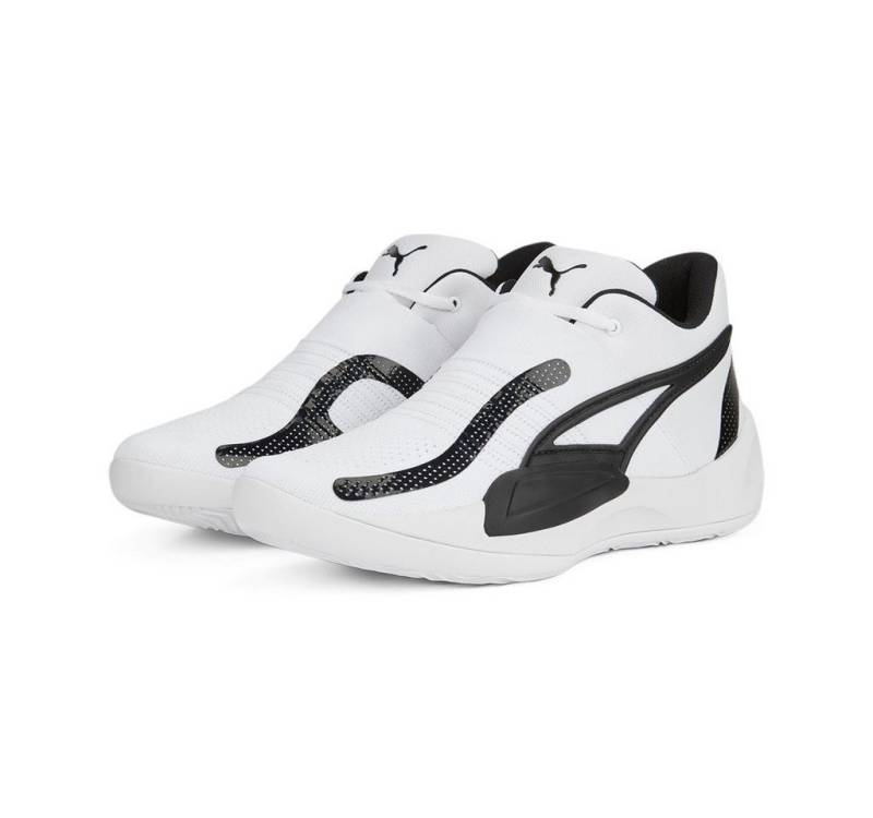 PUMA Hallen-Indoorschuhe Rise Nitro weiss/schwarz Herren Badmintonschuh von PUMA