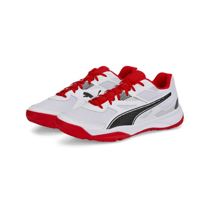 PUMA Hallen-Indoorschuhe Solarflash II weiss/rot Herren Badmintonschuh von PUMA