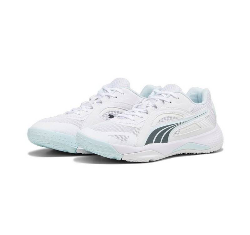 PUMA Hallen-Indoorschuhe Solarstrike II weiss/grau/hellblau Herren Badmintonschuh von PUMA