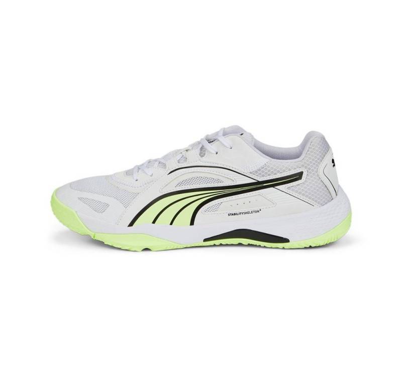 PUMA Hallen-Indoorschuhe Solarstrike II weiss/lime Herren Badmintonschuh von PUMA