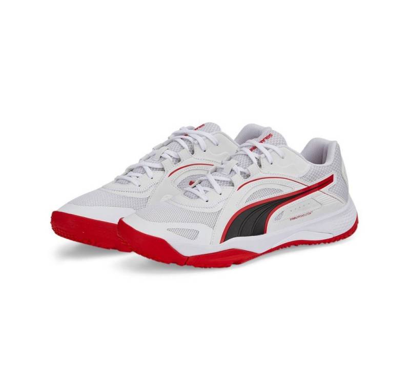 PUMA Hallen-Indoorschuhe Solarstrike II weiss/rot Herren Badmintonschuh von PUMA