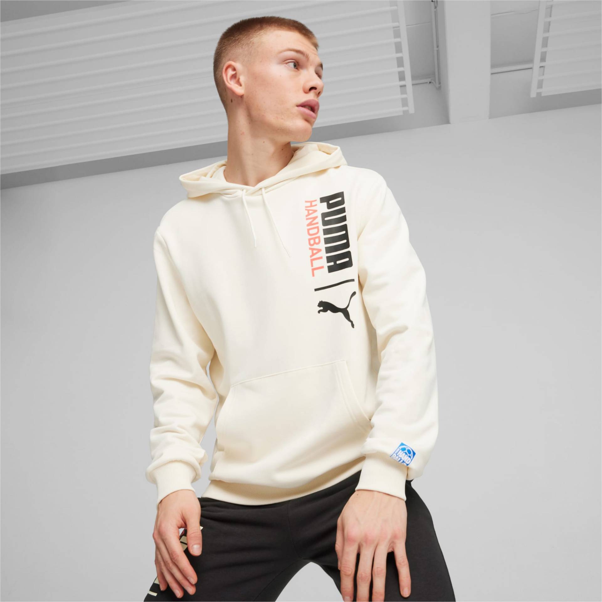 PUMA Handball Hoodie für Männer Für Herren, Braun/Schwarz/Rot, Größe: L, Kleidung von PUMA