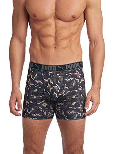 PUMA Herren 3 Pack Sportstyle Boxer Briefs Retroshorts, Camouflage Oliv, L EU von PUMA