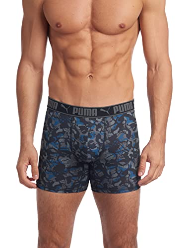 PUMA Herren 3er-Pack Sportstyle Boxershorts Retroshorts, Navy Camo, M von PUMA