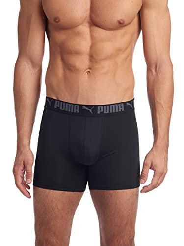 PUMA Herren 3er-Pack Boxershorts mit Sportlicher Passform Retroshorts, Castlerock, Large von PUMA