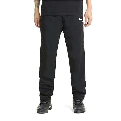 PUMA ACTIVE Woven Pants op┃Trainingshose für Herren, Schwarz und Silberfarben, M von PUMA