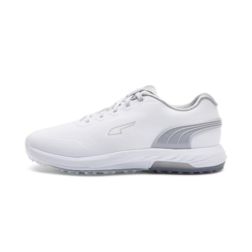 PUMA Herren Alphacat Nitro Golfschuh, White Flat Light Gray Silver, 42.5 EU von PUMA