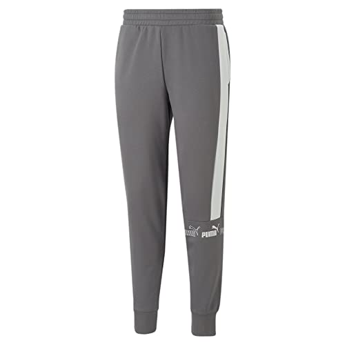 PUMA Herren Around The Block Fleece-Hose XLCool Dark Gray White ┃Jogginghose für Herren mit mittlerer Bundhöhe von PUMA