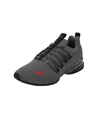 PUMA Herren Axelion Refresh Laufschuhe 47, Black Cool Dark Gray Red von PUMA