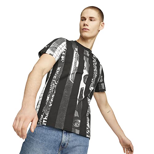 PUMA Herren BMW M Motorsport gestreift T-Shirt, Black-AOP, X-Large von PUMA