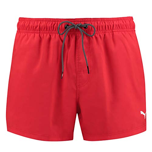 PUMA Herren Badehose Badeshorts Logo Short Length Swim Shorts, Farbe:Red, Bekleidungsgröße:M von PUMA
