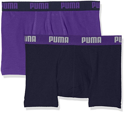 PUMA Herren Basic Boxer 2P Unterhose, Purple/Peacoat, L von PUMA