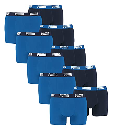 PUMA 10 er Pack Boxer Boxershorts Men Herren Unterhose Pant Unterwäsche, Farbe:420 - True Blue, Bekleidungsgröße:M von PUMA
