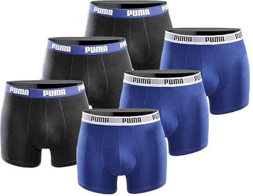 PUMA Herren Basic Boxer Shorts (6er Pack) Black/Blue L von PUMA
