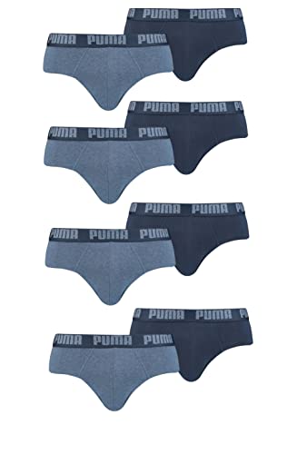 PUMA Herren Basic Brief Men Slip 8er Pack (XL, 006-Denim) von PUMA