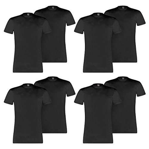 PUMA 8 er Pack Basic Crew T-Shirt Men Herren Unterhemd Rundhals, Farbe:200 - Black, Bekleidungsgröße:L von PUMA