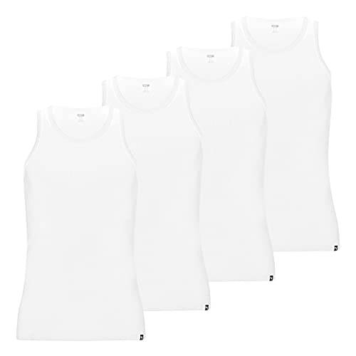 PUMA Herren Basic Tank Tops Unterhemden 100000891 4er Pack, Artikel:-002 White, Wäschegröße:L von PUMA