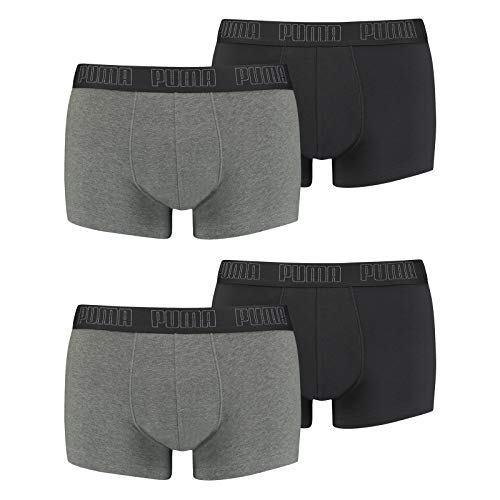 Puma Herren Shortboxer Unterhosen Trunks 4er Pack, Wäschegröße:L, Artikel:-008 Dark Grey Melange/Black von PUMA