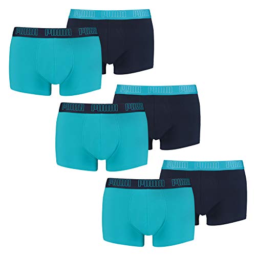 PUMA Herren Shortboxer Unterhosen Trunks 100000884 6er Pack, Wäschegröße:L, Artikel:-005 Aqua/Blue von PUMA