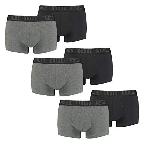PUMA 6 er Pack Short Boxer Boxershorts Men Pant Unterwäsche kurz 100000884, Farbe:008 - Dark Grey Melange/Black, Bekleidungsgröße:L von PUMA