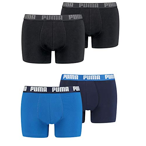 PUMA Herren Boxershorts Unterhosen 521015001 4er Pack, Wäschegröße:XL, Artikel:Black (230)/True Blue (420) von PUMA
