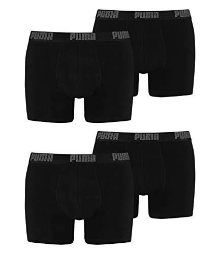 PUMA Herren Boxer Basic Unterhosen 4er Pack 521015001 (Black/Black (230), M) von PUMA
